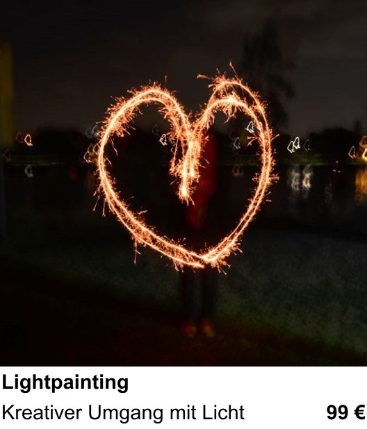Fotografie lernen in Wolfsburg: Lightpainting – Kreativer Umgang mit Licht