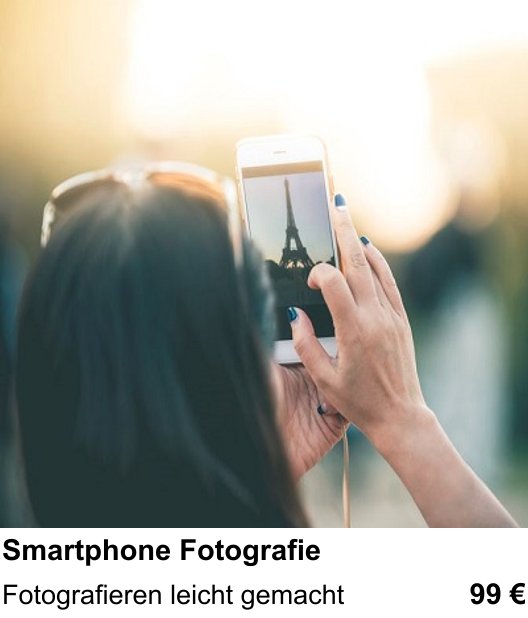 Fotografie lernen in Wolfsburg: Smartphone Fotografie – Fotografieren leicht gemacht